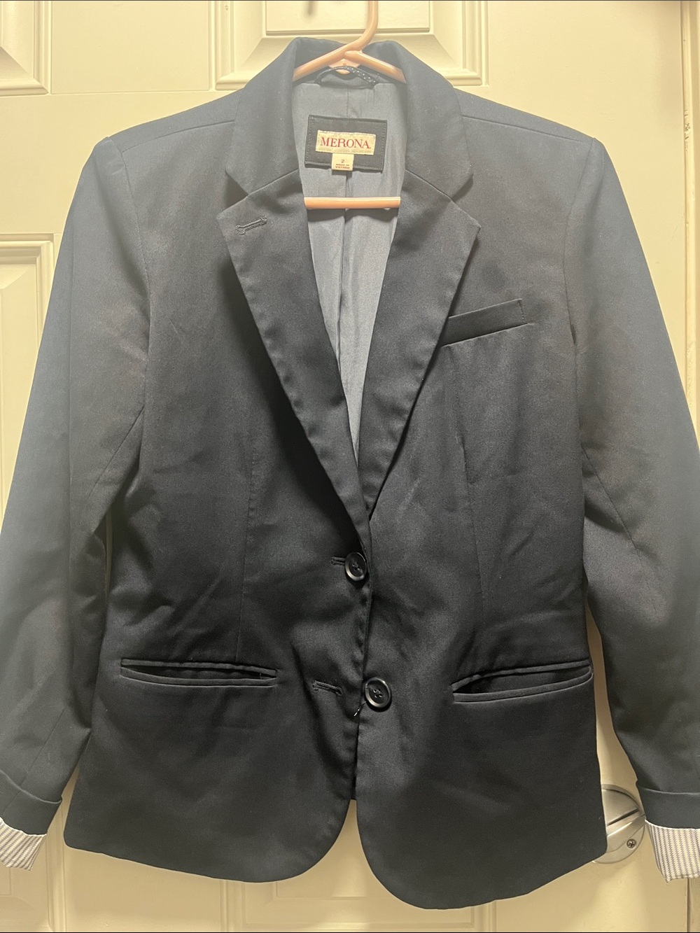 Merona Navy Blue Men's Two-Button Blazer